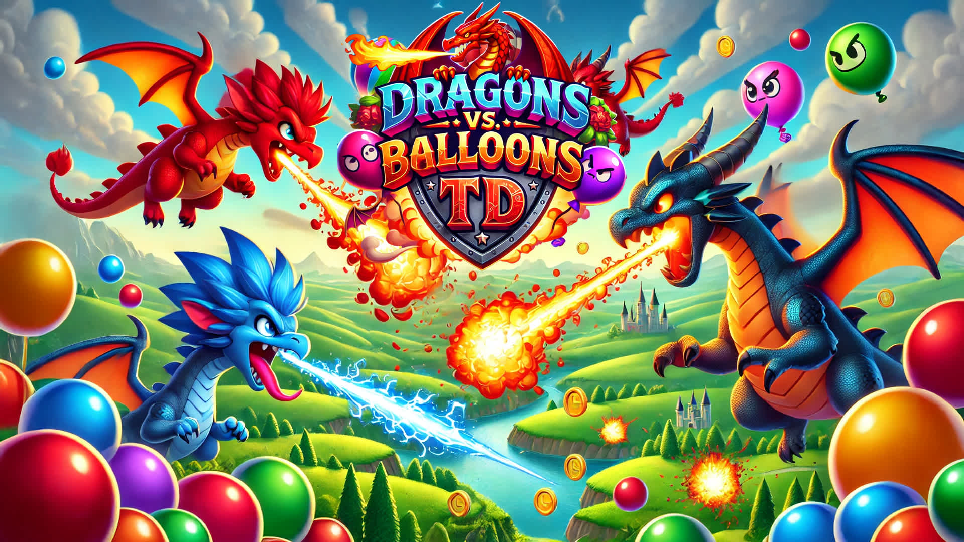 Dragons vs. Balloons TD key art
